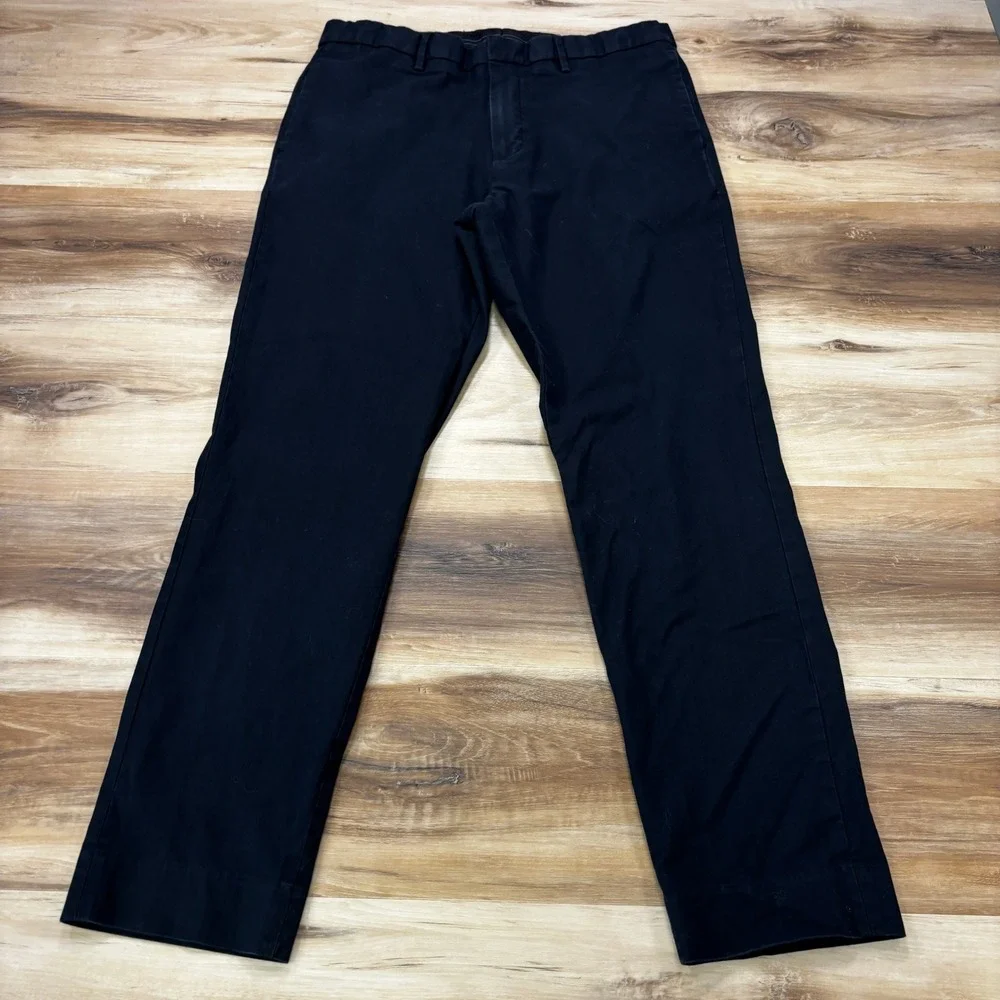 Banana Republic Chino Pants 34x32 Athletic Tapered Fit Cotton Stretch Black